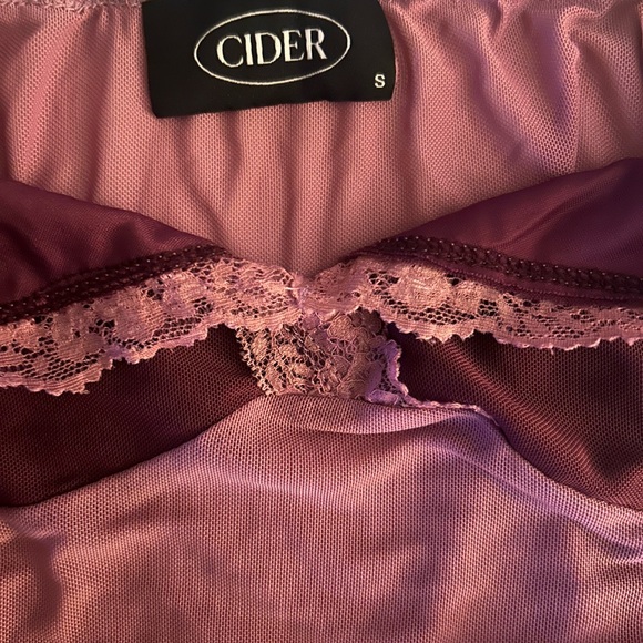3/$15 CIDER Pink Lace Trimmed Mesh Top - Picture 6 of 7